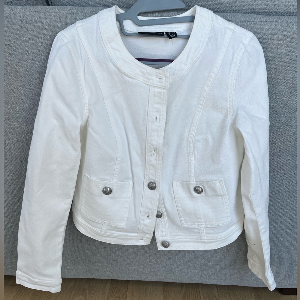 Susan Graver denim jacket. White. XS.
